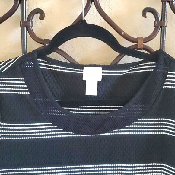 CHICO'S Striped Sheath Dress - Size 1 - Picture 3 of 7